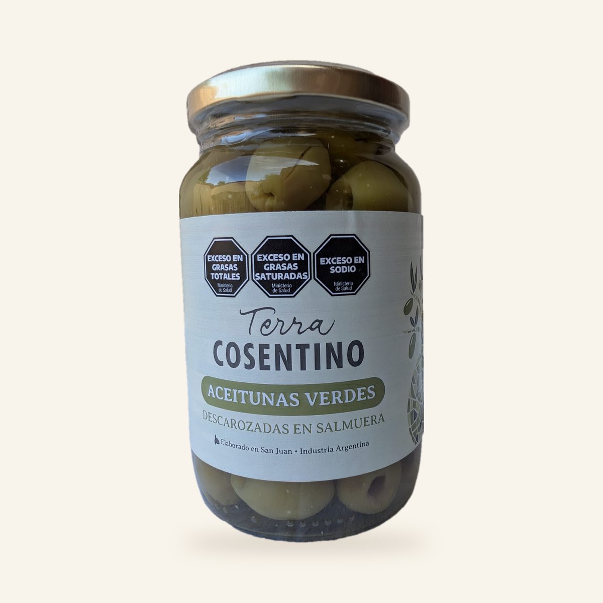 Aceitunas verdes descarozadas Terra Cosentino